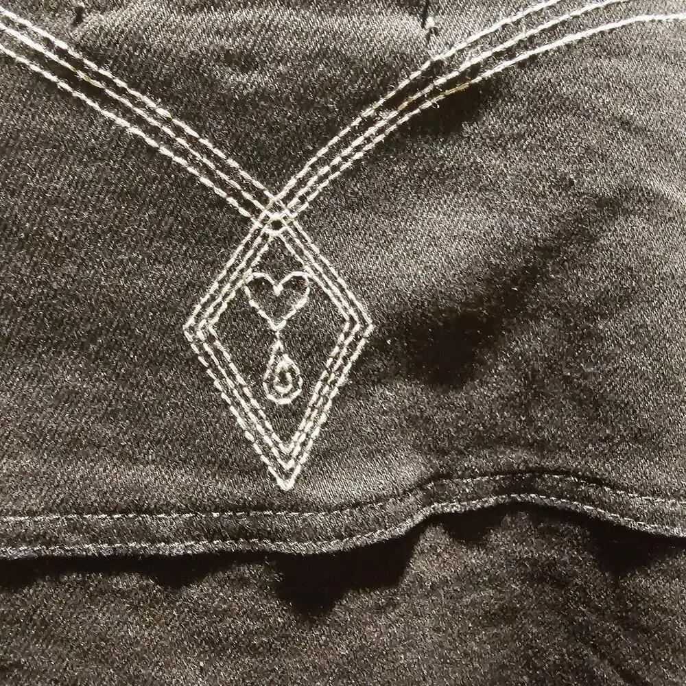 Cato S 26/28 Black Denim Jacket Embroidered Western Boho Y2K Revival Cowgirlcore - Picture 8 of 15